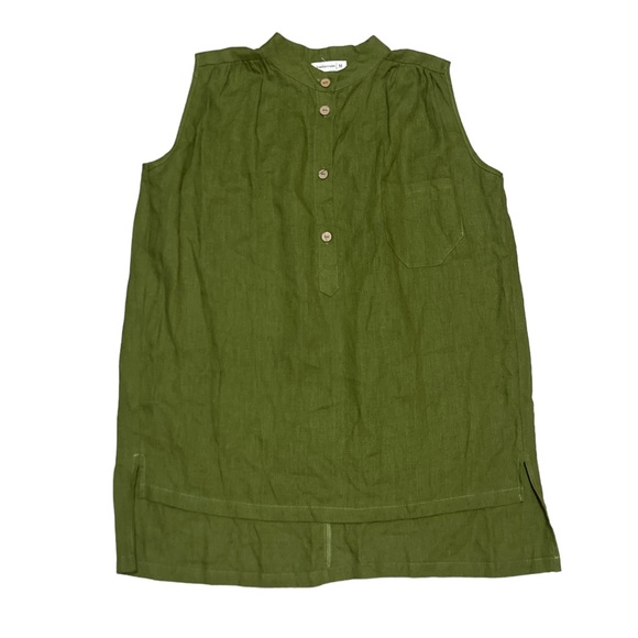 Linenfairytales Freya Linen Tunic Women’s size Medium in Olive Green - Picture 2 of 5